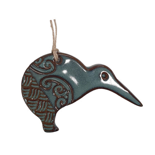 Michelle Bow Ceramics Kowhaiwhia Pattern Kiwi 13cm x 8cm